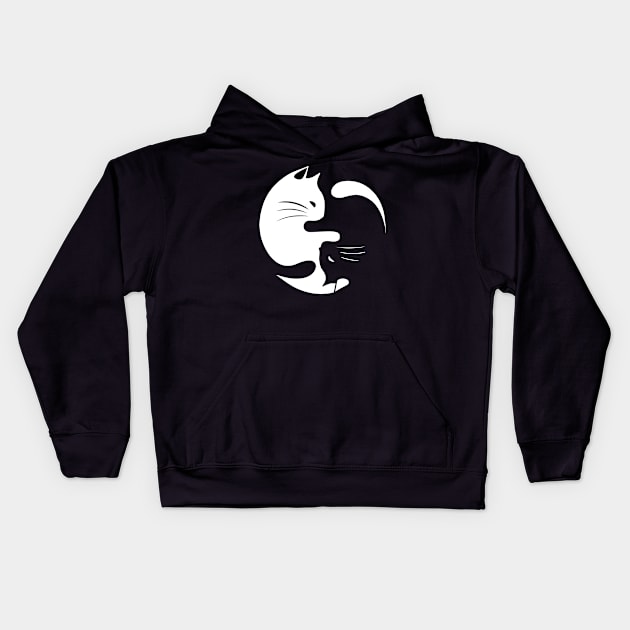 Cat Yin and Yang Kids Hoodie by Fishwhiskerz